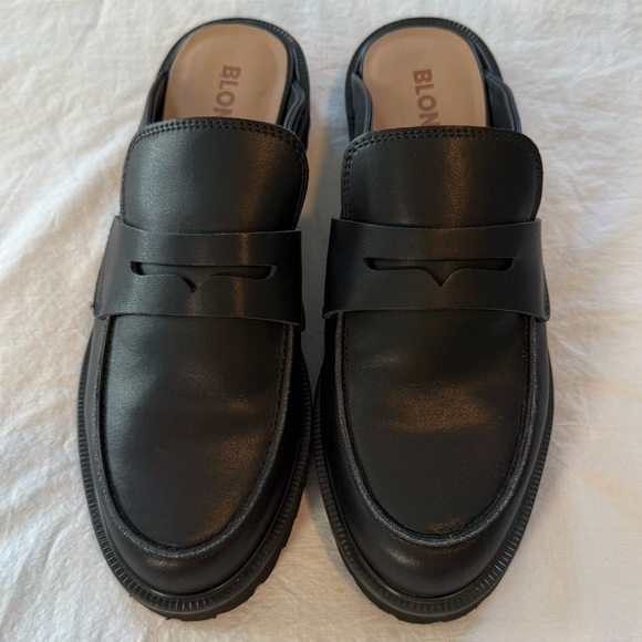 Blondo Black Leather Loafer/Clogs, Size 8 - Picture 1 of 7